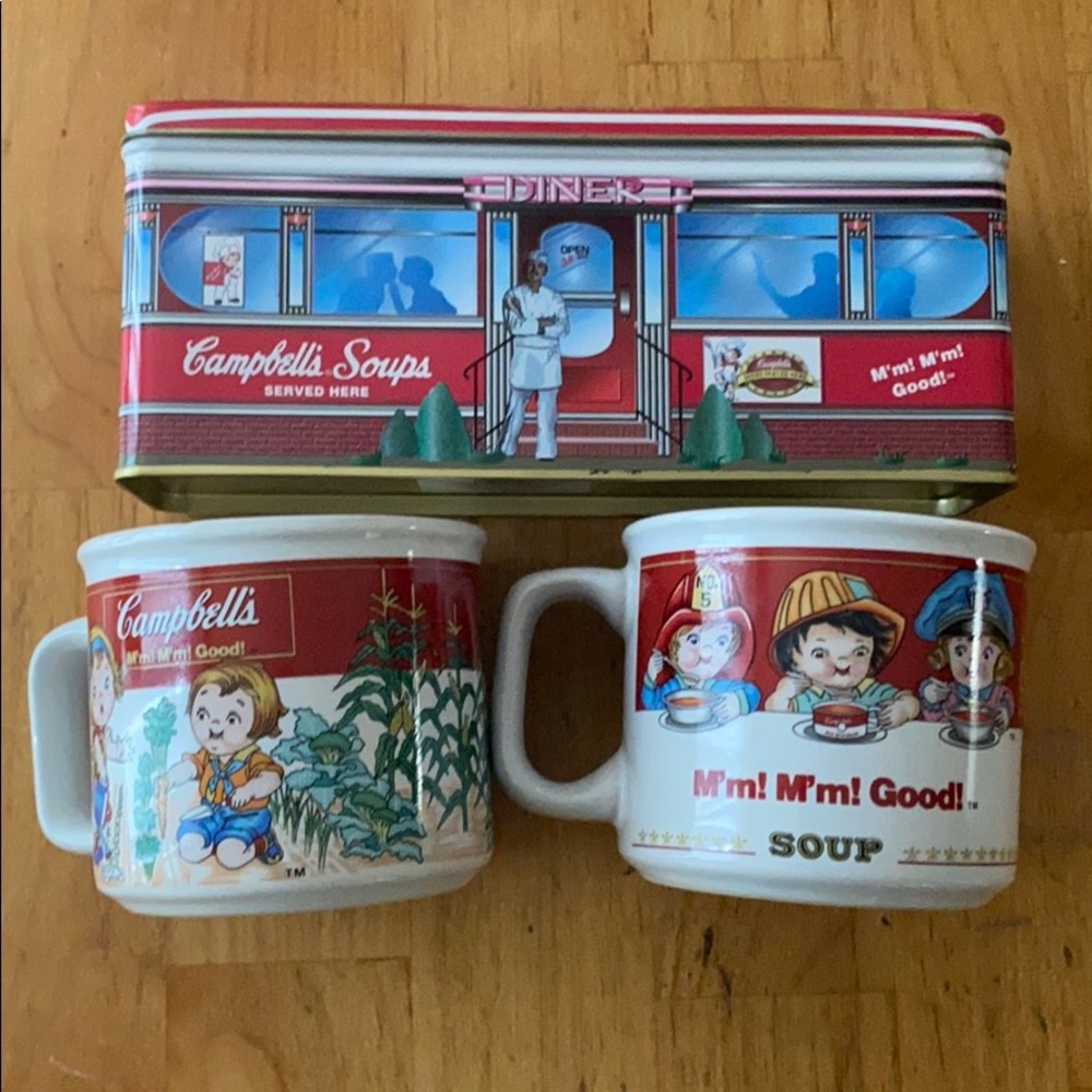 💎Classic1997 Campbell’s Soup Cups and Vintage Tin